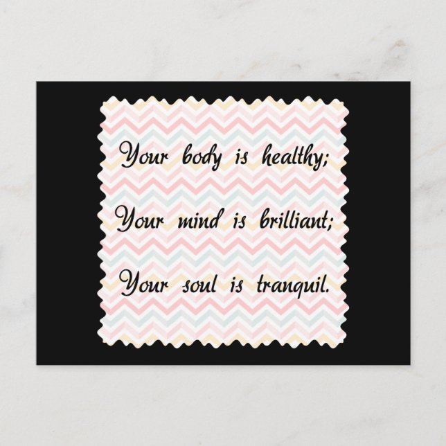 Body Mind Soul Affirmation Postcard (Front)