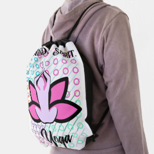 BODY MIND SPIRIT YOGA Meditation Aasana Drawstring Bag