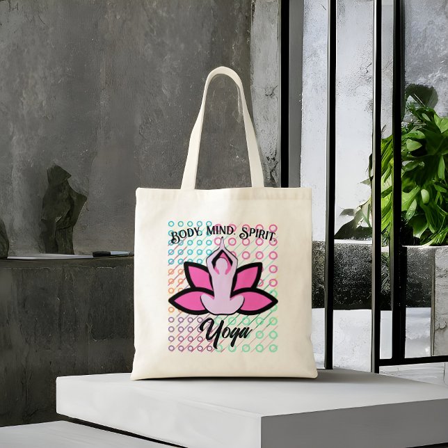 BODY MIND SPIRIT YOGA Mom Grocery Tote Bag (Creator Uploaded)