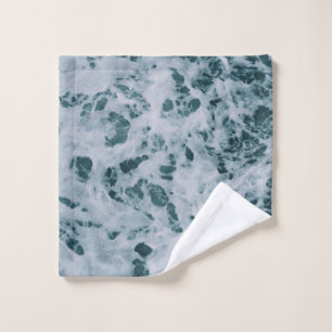 Body of water and sea foams wash cloth