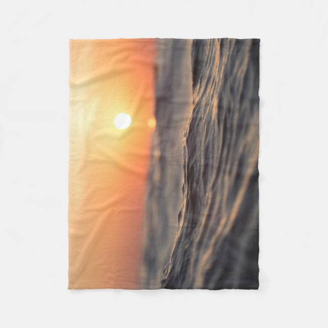 Body of Water During Golden Hour Fleece Blanket (Front)