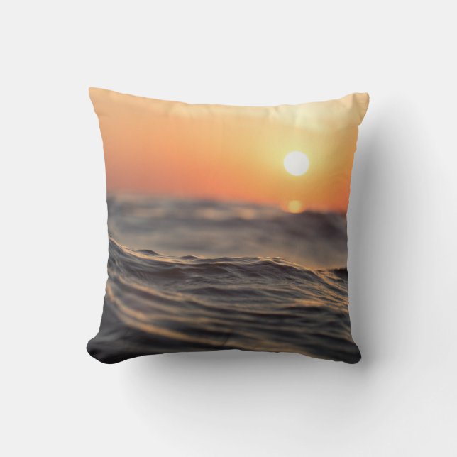 Body of Water During Golden Hour Throw Pillow (Front)