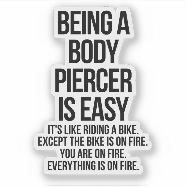 Body piercer sticker (Front)