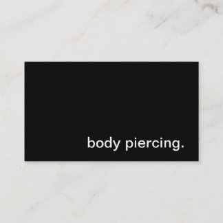 Body Piercing Business Card