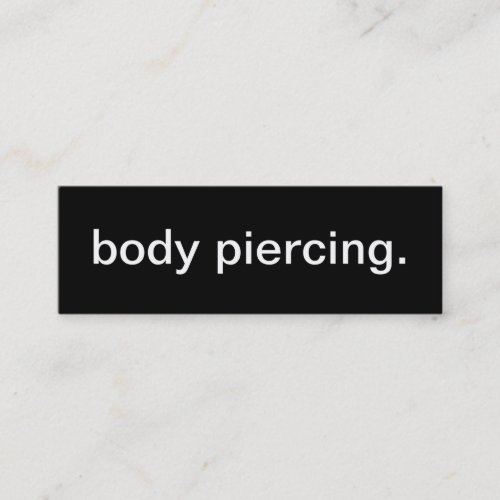 Body Piercing Business Card