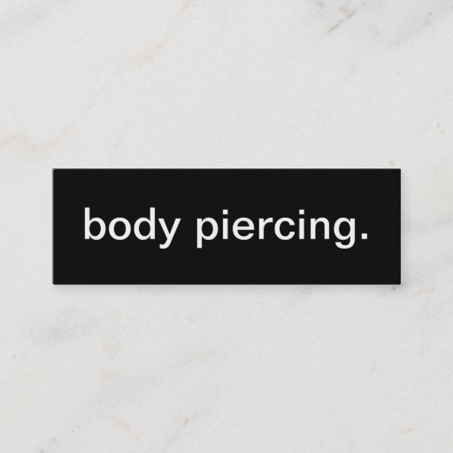 Customizable Body Piercing Business Card