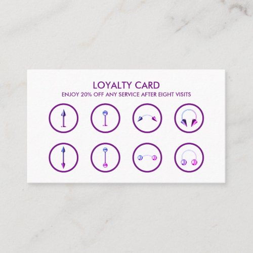 Body Piercing Loyalty Business Card