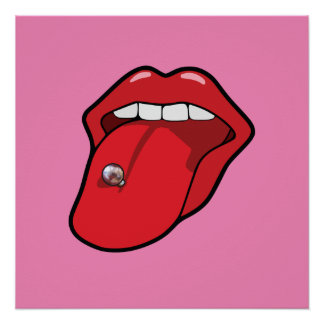 Body piercing pop art poster