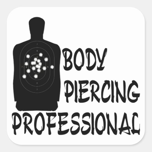 Body Piercing Professional Square Sticker