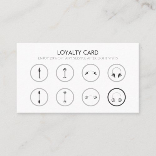 Body Piercing Sale Loyalty Business Card
