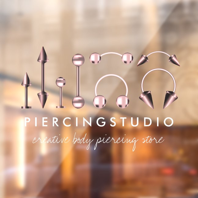 Body piercing store shop business window cling