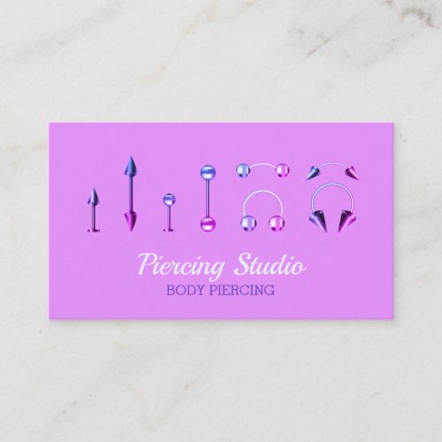 Body Piercing Studio elegant Business Card