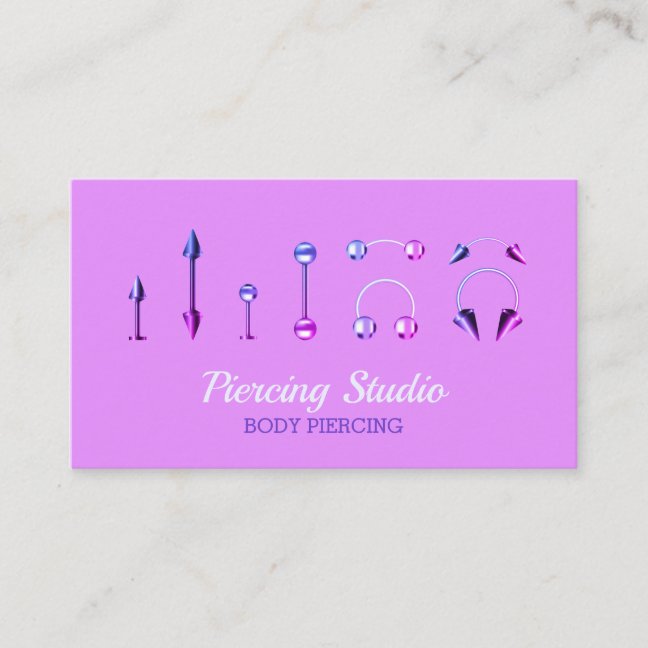 Body Piercing Studio elegant Business Card