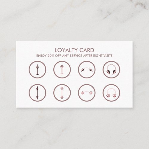 Body Piercing Tattoo Sale Discount Loyalty Business Card