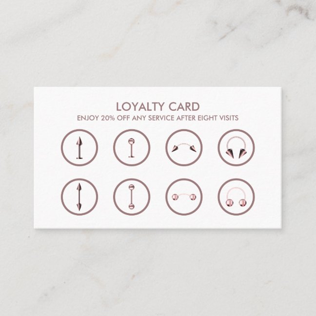 Body Piercing Tattoo Sale Discount Loyalty Business Card