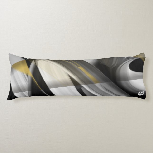 Body Pillow Abstract Trend Interior Decor Black  (Front)