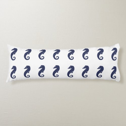 Body Pillow _ Sea Horses Navy Blue