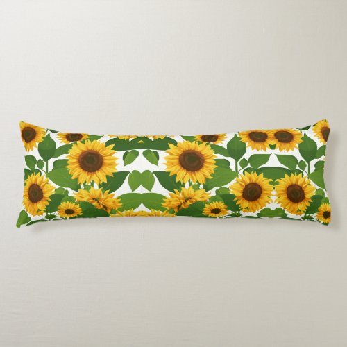 Body Pillow Sunflower Bliss Flat Style