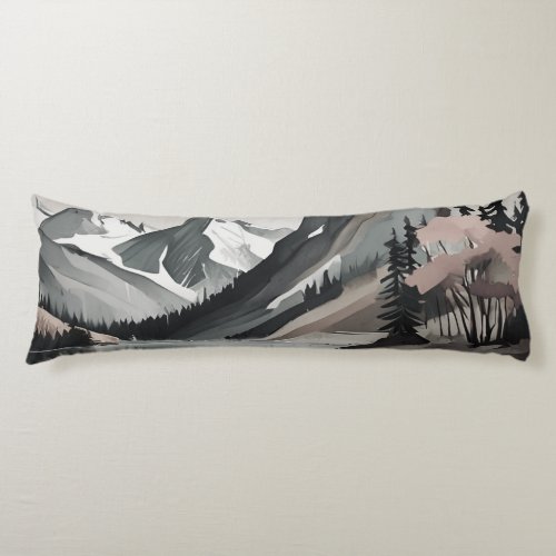 Body pillow TEE Mountain Lake Scene graphic