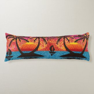 Body Pillow - Tropical Islands at Sunset 