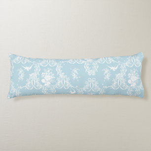 Body Pillow Willa Toile Gingham aqua