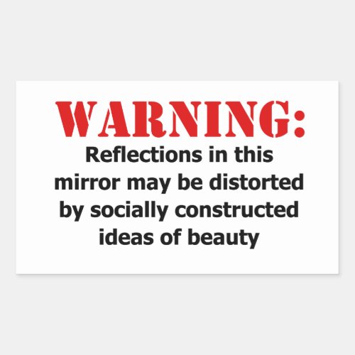Body_Positive Mirror Warning Rectangular Sticker