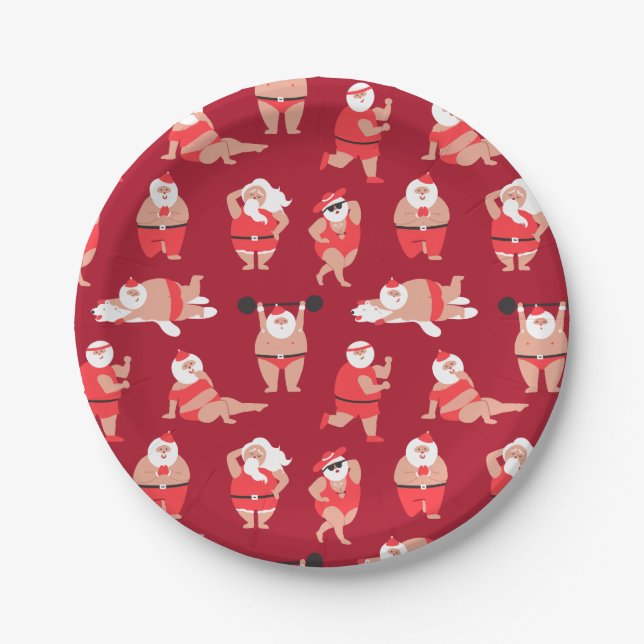 Body Positive Santa Holiday Paper Plates (Front)