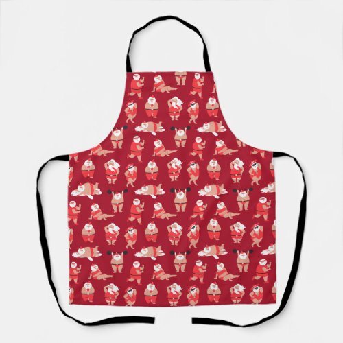 Body Positive Santa Holiday Wrapping Paper Apron
