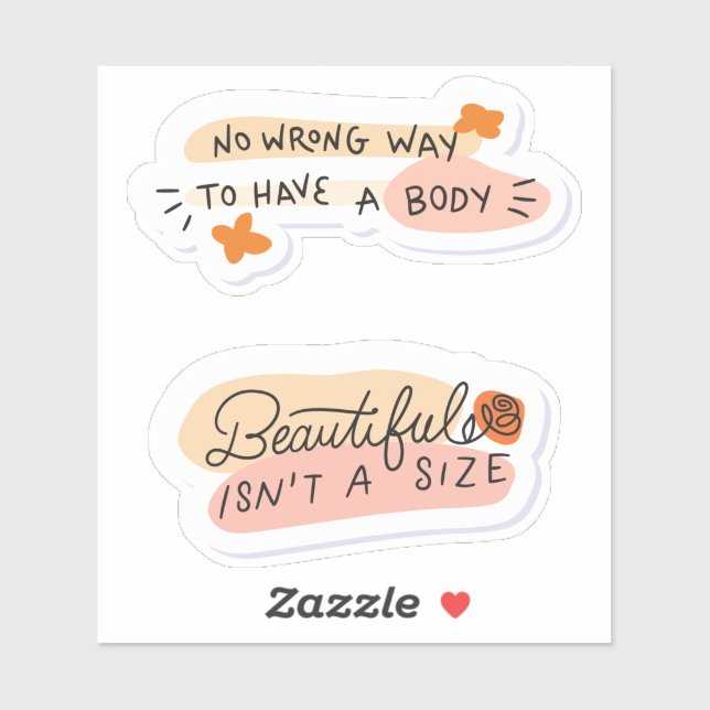 Body Positivity Quotes Sticker Pack 2 (Sheet)