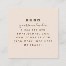 Body Positivity Self Love Aesthetics Social Media Square Business Card