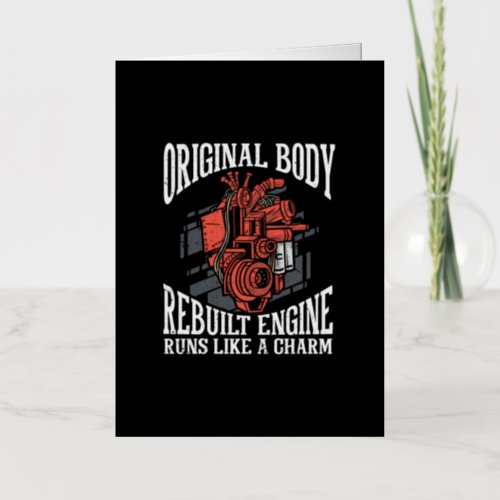 Body Rebuilt Engine Runs Like A Charm Recovery Foil Greeting Card