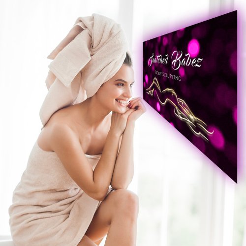 Body Sclupting Beauty Gold Logo Massage Studio Business Card