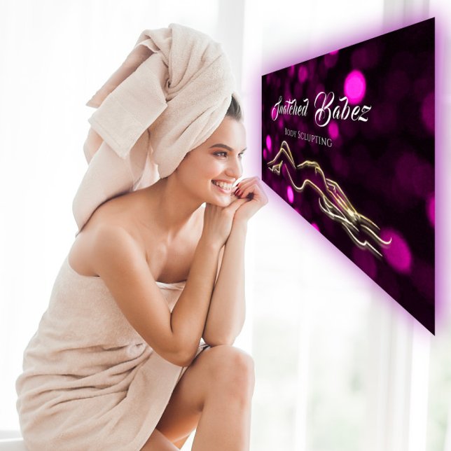 Body Sclupting Beauty Gold Logo Massage Studio Business Card (Body Sclupting Beauty Gold Logo Massage Studio Business Card)