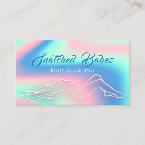 Body Sclupting Beauty Holographic Logo Massages Business Card