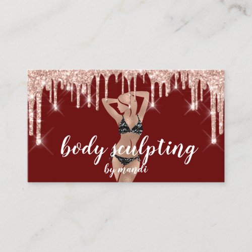 Body Sclupting  Massage Logo Bikini Drips QR Code Business Card