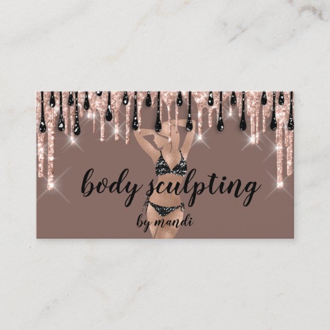 Body Sclupting Massage Logo Bikini Online QR Code Business Card (Front)