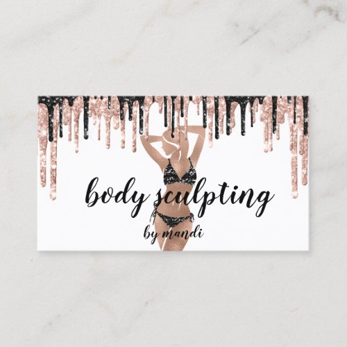 Body Sclupting Massage Logo Bikini White QR Code Business Card
