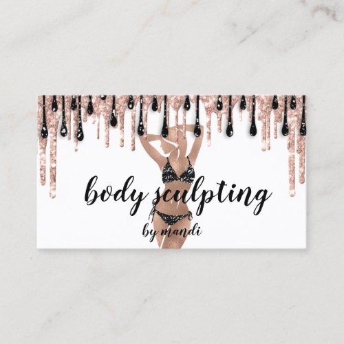 Body Sclupting Massage Logo Bikini White QR Code Business Card