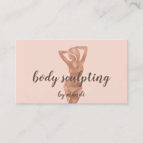 Body Sclupting Massage Logo  Rose Bikini QR Code Business Card