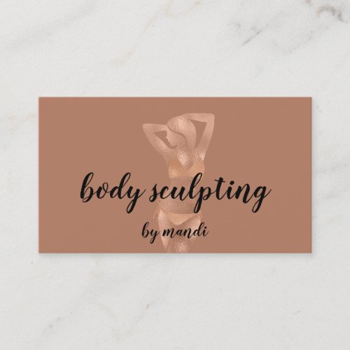 Body Sclupting Massage Logo Rose Care Bikini QR Business Card