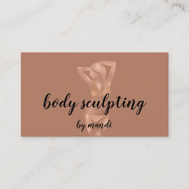 Body Sclupting Massage Logo Rose Care Bikini QR Business Card (Front)