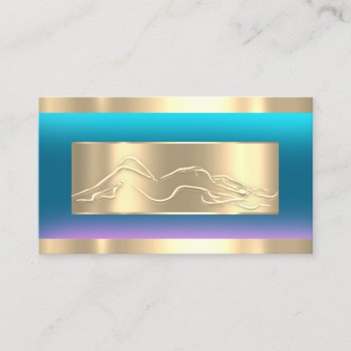 Body Sclupting SPA Code Logo Smoky Blue Gold Smoky Business Card