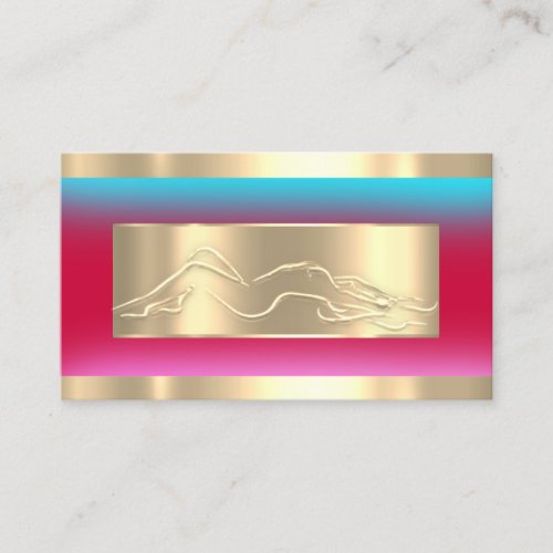 Body Sclupting SPA Code Logo Smoky Blue Red Gold Business Card