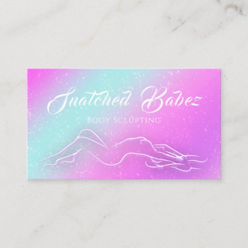 Body Sclupting SPA Holographic Logo Massage Glam Business Card