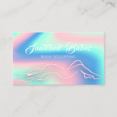 Body Sclupting SPA Holographic Logo Massages Pink Business Card