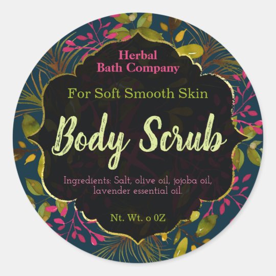 Body Scrub Labels Zazzle