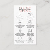 Body Sculpting Aftercare Instructions Pink Salon Business Card (Front)