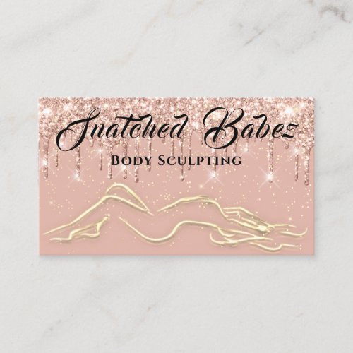 Body Sculpting Beauty Logo Massage Drips Rose Business Card