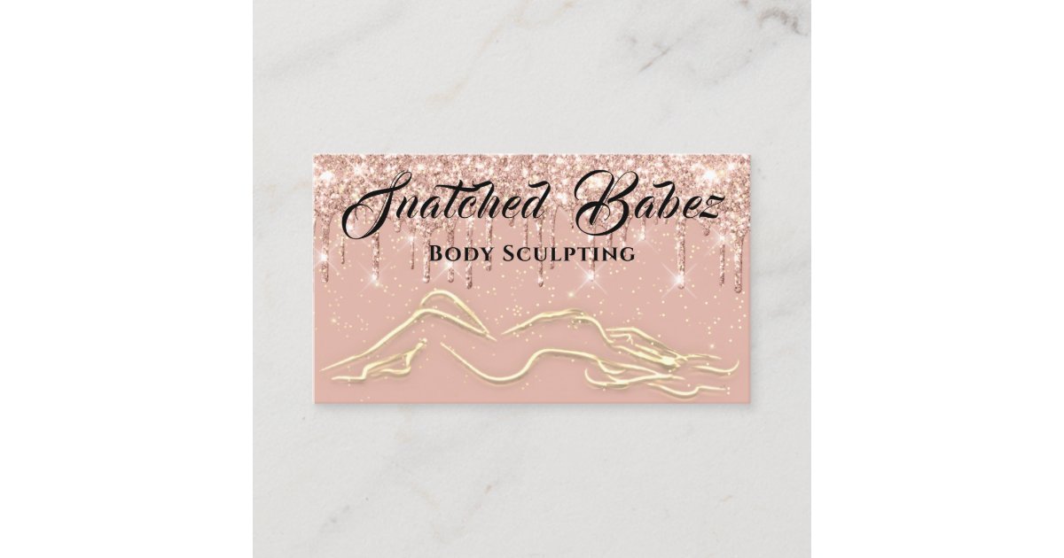Body Sculpting Beauty Logo Massage Drips Rose Business Card | Zazzle