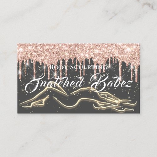 Body Sculpting Beauty Logo Massage Drips Rose Business Card